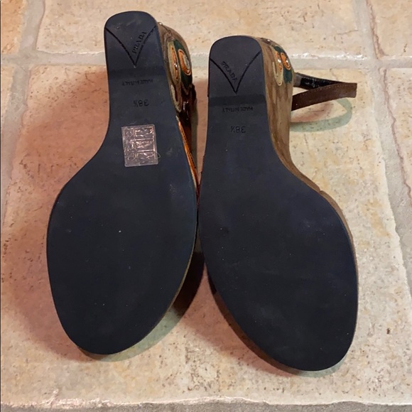 Prada Suede Wedge Sandals - Picture 8 of 9